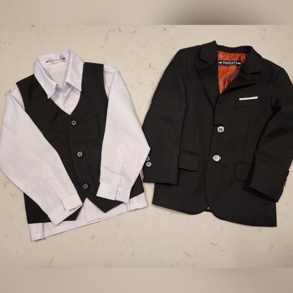 YuanLu 4 pc Black Suit Size 4 child - Picture 2 of 15